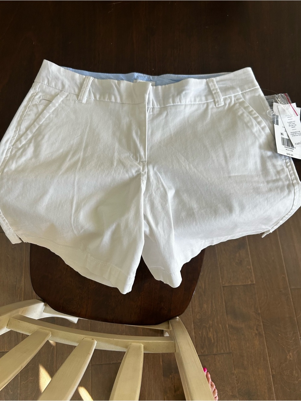 crown & ivy White Classic Chino Shorts